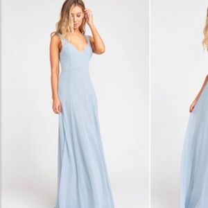 Show Me Your Mumu Steel Blue Chiffon Jenn Dress Size Large